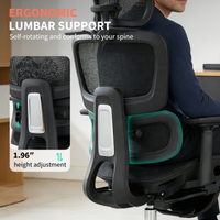 Garvee Silla de Oficina Ergonómica de Malla: Soporte Lumbar Ajustable, Transpirable y Robusta. Ideal para Teletrabajo y Despacho Profesional en Casa