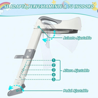 Garvee Asiento de inodoro para niños con escalera, altura ajustable, plegable, acolchado PU, seguro y cómodo para niños