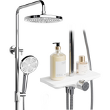Garvee Conjunto de Ducha con Rociador Superior y Alcachofa de Mano, Sistema de Ducha Ajustable para Renovación de Baño, Sin Grifería, Cromado - Cromado