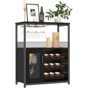 Garvee Armario para Vinos Moderno, Mueble Bar con Soporte para Copas y Almacenamiento para Salón y Cocina