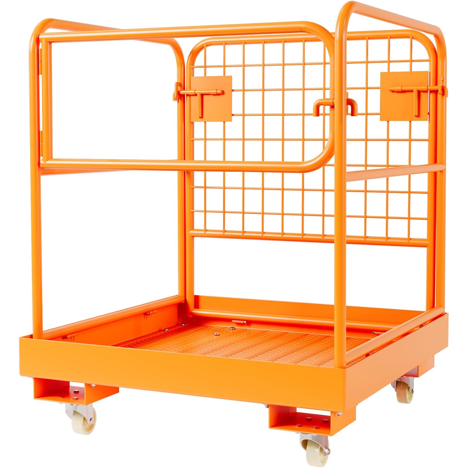 Garvee Jaula de Seguridad para Carretilla Elevadora 1000 kg - Cesta de Trabajo Plegable y Galvanizada para Mantenimiento Industrial y Almacén