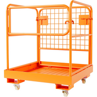 Garvee Jaula de Seguridad para Carretilla Elevadora 1000 kg - Cesta de Trabajo Plegable y Galvanizada para Mantenimiento Industrial y Almacén