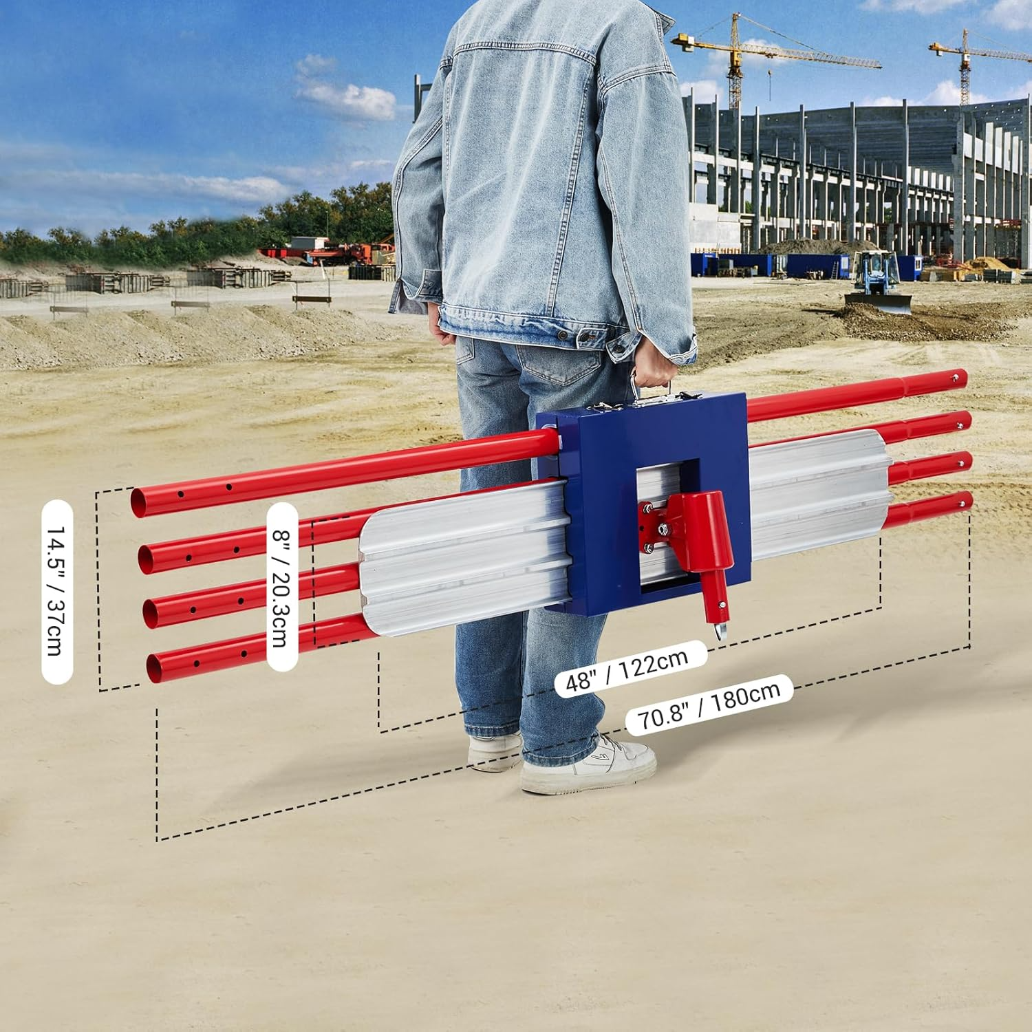 Garvee Llana de Hormigón 122cm, Fratasadora Profesional de Aluminio y Magnesio para Pavimentos y Acabado de Cemento, Herramienta de Construcción Duradera