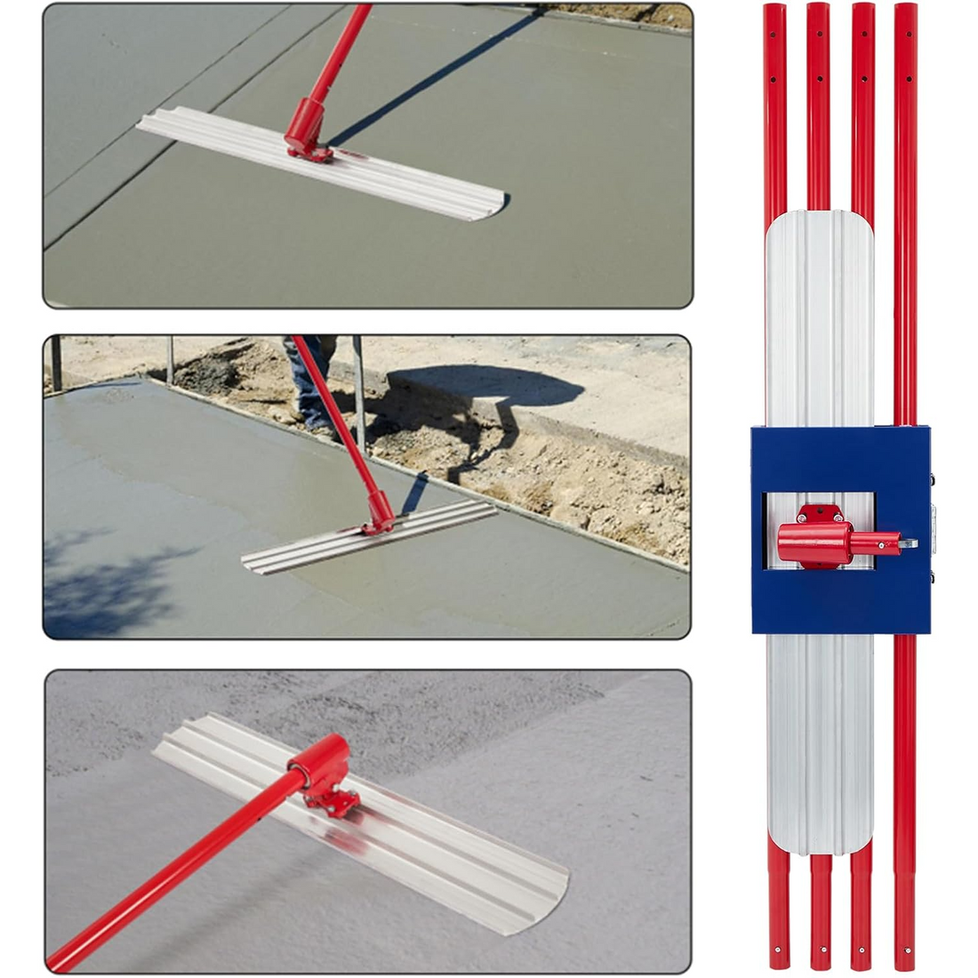 Garvee Llana de Hormigón 122cm, Fratasadora Profesional de Aluminio y Magnesio para Pavimentos y Acabado de Cemento, Herramienta de Construcción Duradera