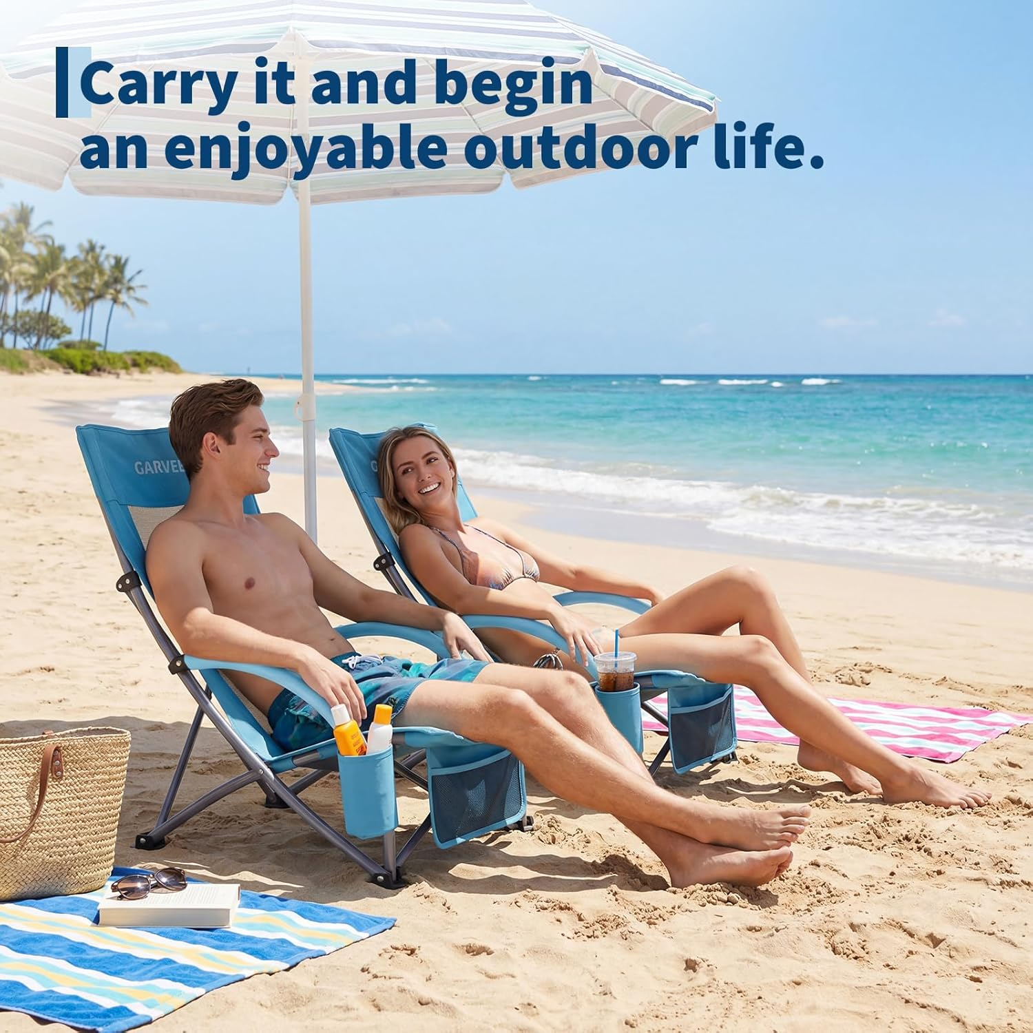 GARVEE 2-Pack Folding Beach Chair Overview