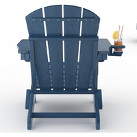 Garvee Silla Adirondack Plegable de HDPE con Textura de Madera, Sillón de Jardín Ergonómico para Terraza, Patio, Porche y Zona de Piscina