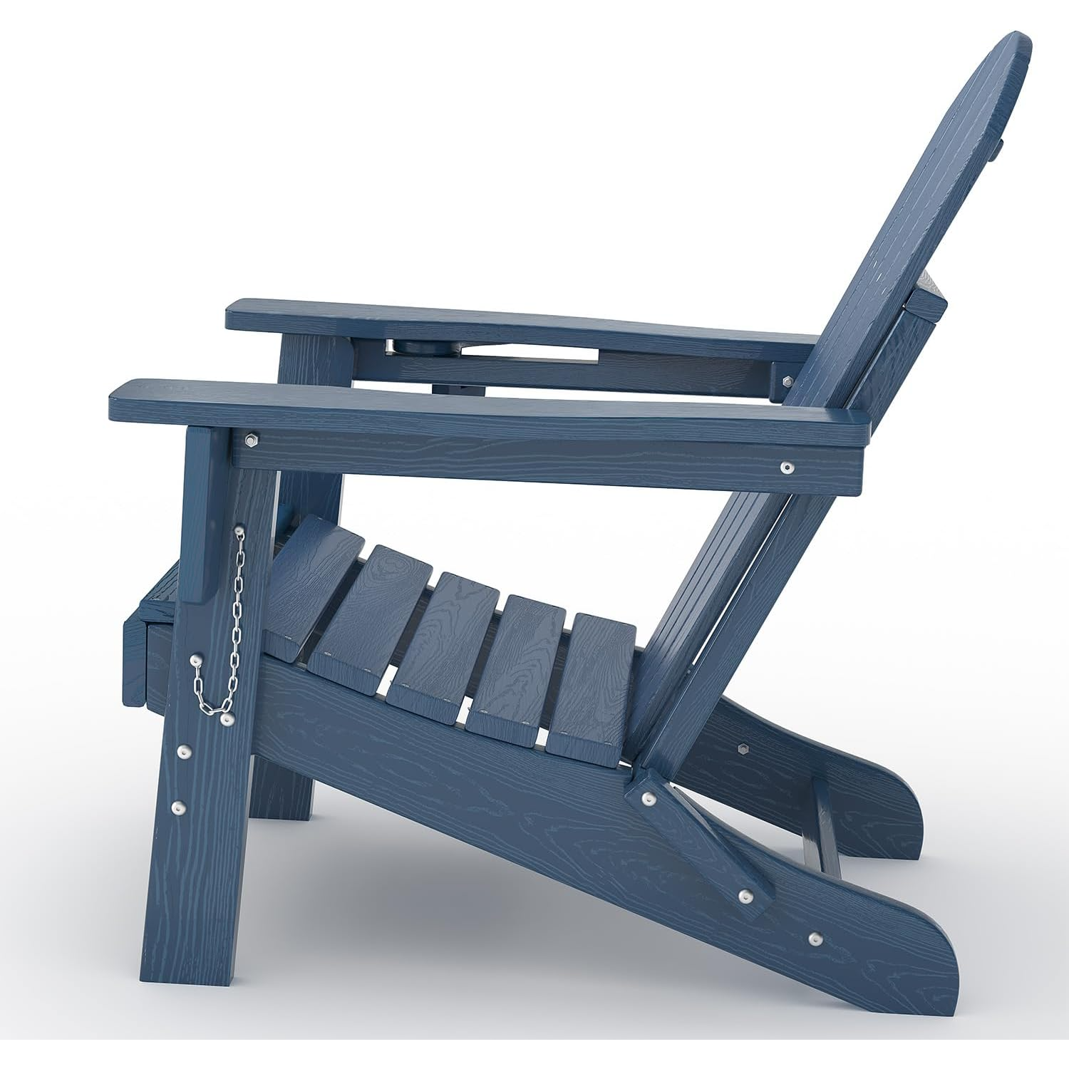 Garvee Silla Adirondack Plegable de HDPE con Textura de Madera, Sillón de Jardín Ergonómico para Terraza, Patio, Porche y Zona de Piscina