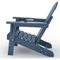 Garvee Silla Adirondack Plegable de HDPE con Textura de Madera, Sillón de Jardín Ergonómico para Terraza, Patio, Porche y Zona de Piscina