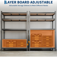 Garvee Estantería Metálica de 5 Niveles, 2 Pack, Capacidad 907kg, 183x90x30cm, Estantería de Almacenamiento Pesado para Garaje, Trastero, Taller y Oficina