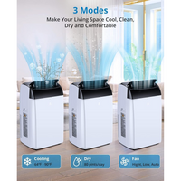 Garvee Aire Acondicionado Portátil 10000 BTU Enfriador 3 en 1 con Deshumidificador y Ventilador Pantalla LED Temporizador 24h y Mando a Distancia para 42m²
