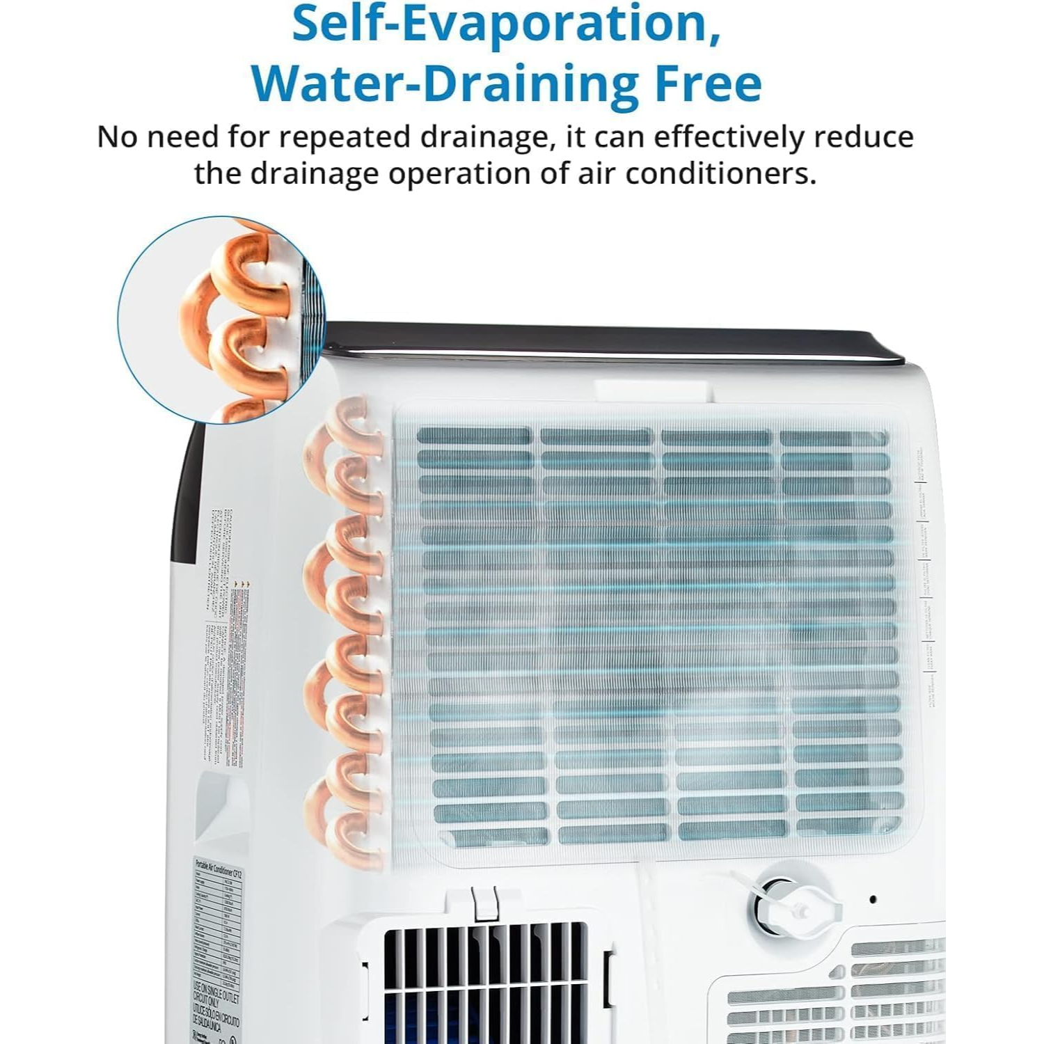Garvee Aire Acondicionado Portátil 10000 BTU Enfriador 3 en 1 con Deshumidificador y Ventilador Pantalla LED Temporizador 24h y Mando a Distancia para 42m²
