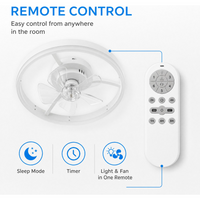 Garvee Ventilador de Techo Blanco de 50cm con Luz LED de 36W, Motor DC Silencioso de 6 Velocidades y Mando, Plafón Ventilador para Dormitorio y Salón