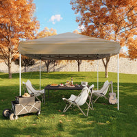 Garvee Carpa Plegable 300x300 cm Toldo Exterior Impermeable con Altura Ajustable y Estructura Metálica Caqui