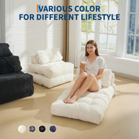 Garvee Sofá Cama Plegable Reclinable Otomana Multifuncional Compacto Versátil para Espacios Pequeños Color Neutro Beige