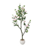 Garvee árbol artificial 152.4cm interior realista sin mantenimiento duradero Verde - Pink-2