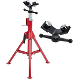 Garvee Soporte para tuberías V-head ajustable 71.12-132.08cm con bolas de acero al carbono 1134kg, plegable para soldadura y corte - Rojo Con 2 Bolas