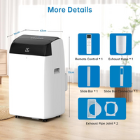 Garvee Aire Acondicionado Portátil 10000 BTU Enfriador 3 en 1 con Deshumidificador y Ventilador Pantalla LED Temporizador 24h y Mando a Distancia para 42m²