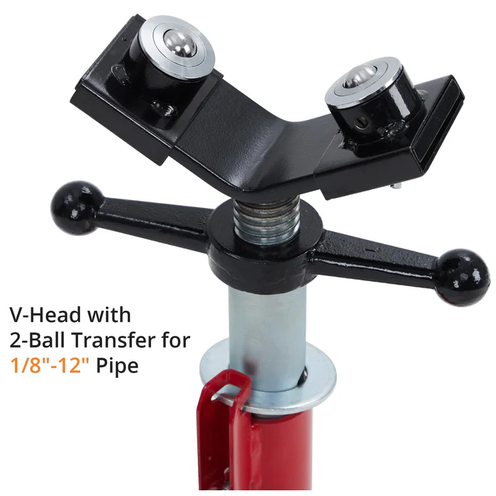 Garvee Soporte para tuberías V-head ajustable 71.12-132.08cm con bolas de acero al carbono 1134kg, plegable para soldadura y corte