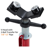 Garvee Soporte para tuberías V-head ajustable 71.12-132.08cm con bolas de acero al carbono 1134kg, plegable para soldadura y corte