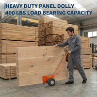 Garvee Carro Panel Dolly Industrial de Acero al Carbono Capacidad 181 kg Ruedas Macizas Centro de Gravedad Bajo Naranja