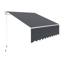 Garvee Toldo Retráctil Manual 3x2.5m para Terraza y Jardín, Toldo Exterior Impermeable con Protección UV y Manivela, Aluminio Reforzado Color Gris