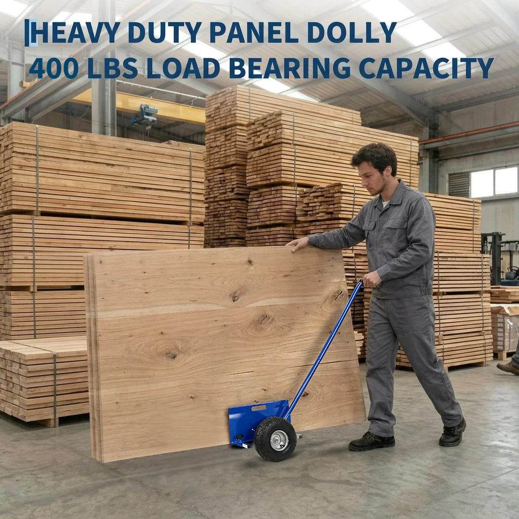 Garvee Carro Panel Dolly Industrial de Acero al Carbono Transportador de Placas y Tableros Capacidad 181 kg Ruedas Macizas Azul