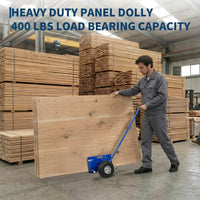 Garvee Carro Panel Dolly Industrial de Acero al Carbono Transportador de Placas y Tableros Capacidad 181 kg Ruedas Macizas Azul