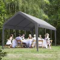 Garvee Cubierta de Repuesto para Cochera de 3 x 6 m en Tejido PE de 200 g/m², Impermeable y Protección UV, Bolas Elásticas Incluidas, Gris