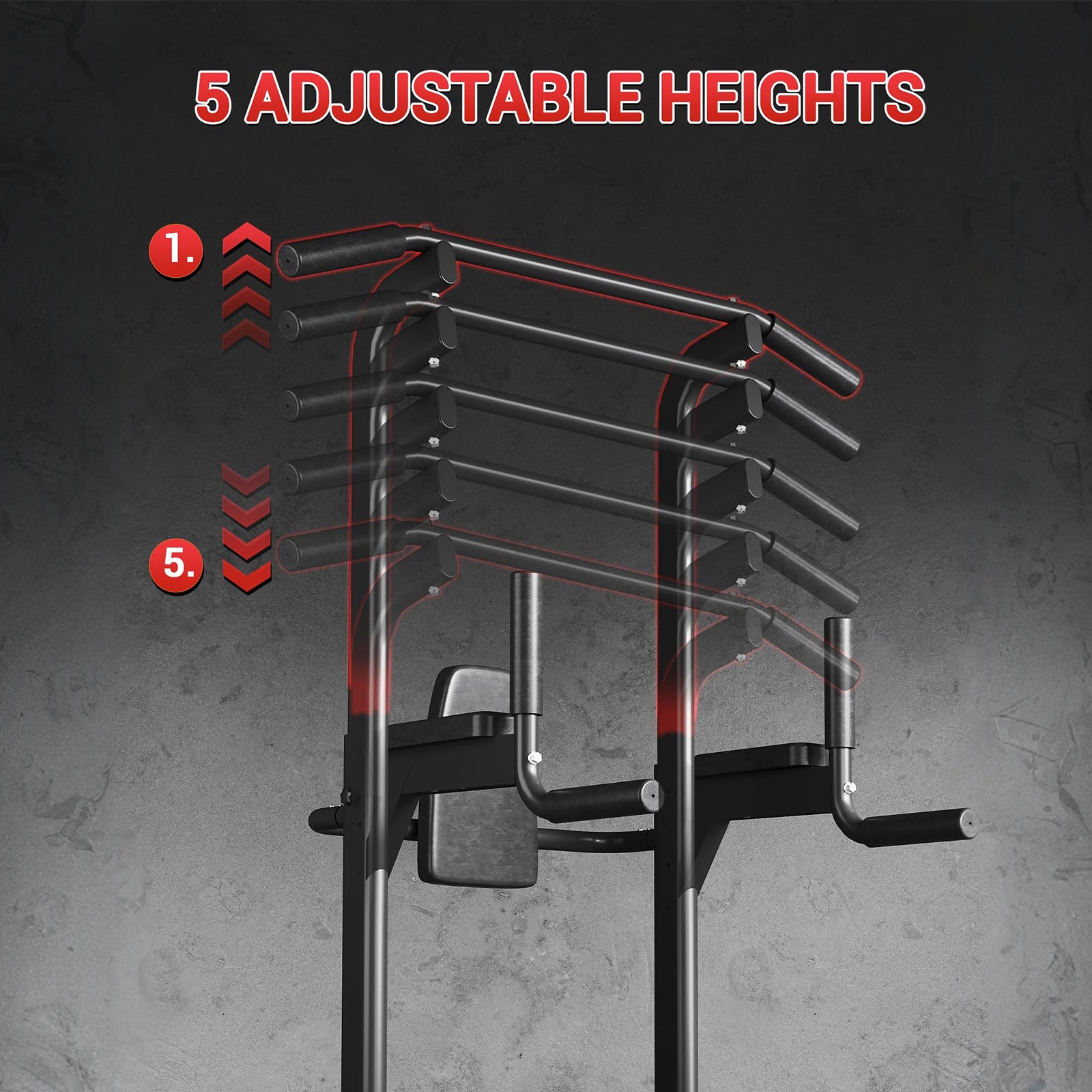 Garvee Torre de Pesas Multifuncional Ajustable de Acero con 205 kg de Capacidad para Gimnasio en Casa Negra