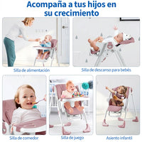 Garvee Kinderhochstuhl YB-H22 - Silla Alta Plegable para Niños, Estable y Compacta, Material Seguro, Hogar y Viajes, Gris, 65x51x23 cm