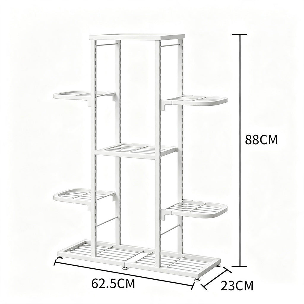 Garvee Soporte para Plantas de Hierro 5 Niveles Diseño de Torre para Jardín Balcón y Sala Blanco
