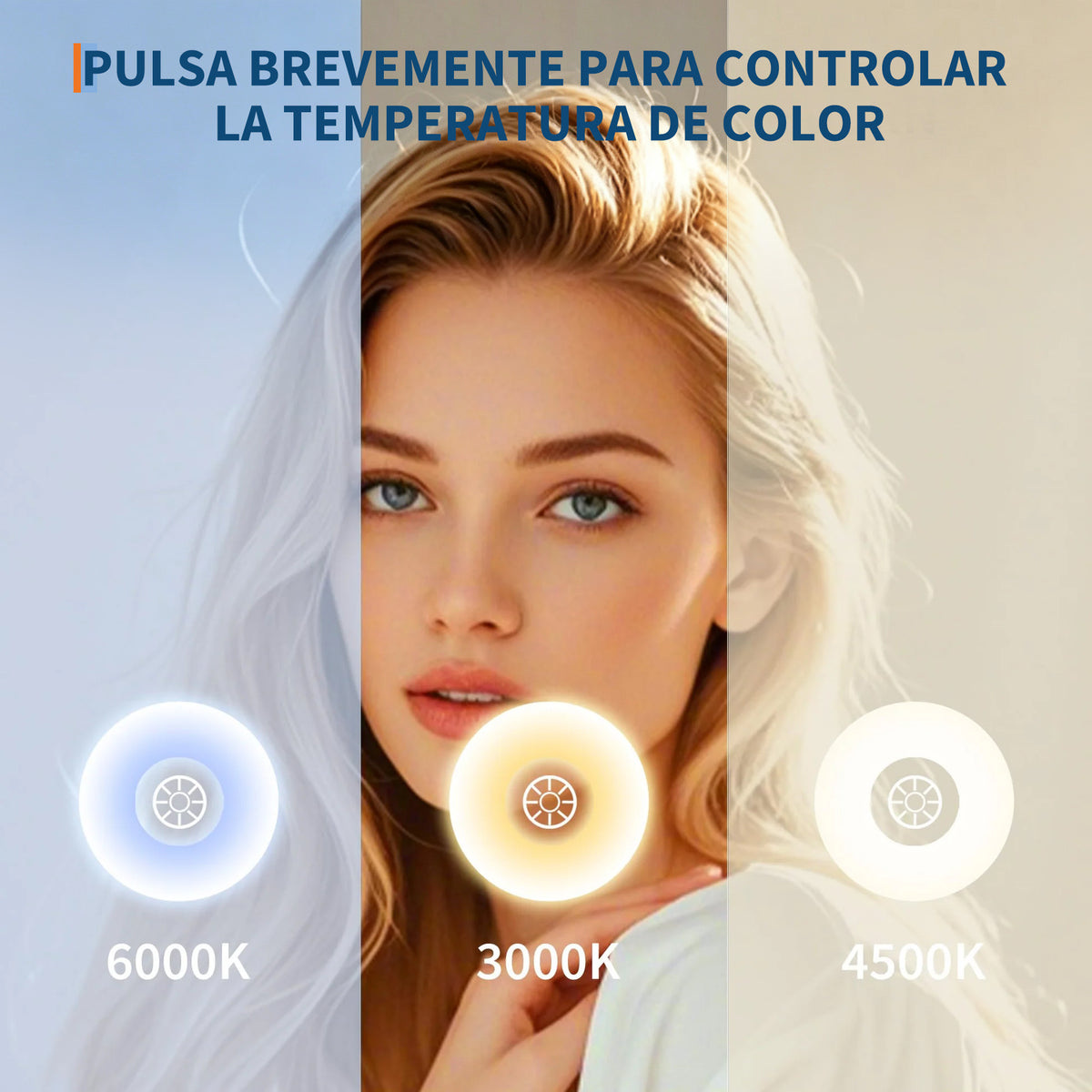 Garvee Espejo de Baño LED 60x80 cm Antivaho Regulable 3 Colores de Luz Interruptor Táctil Vidrio 4mm Sin Marco