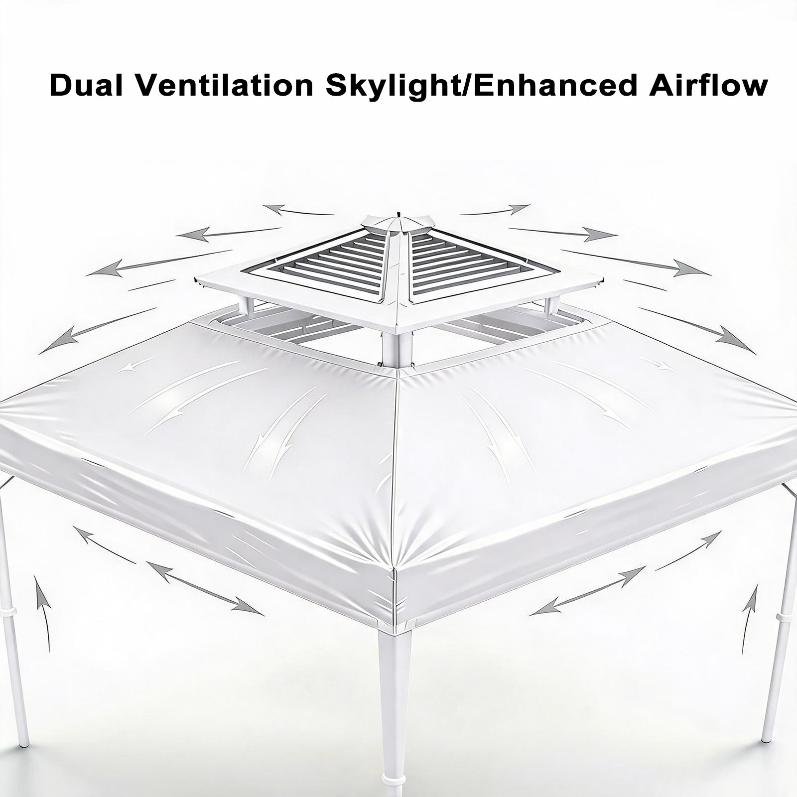 Garvee Carpa Plegable 3x3m con Estructura de Aluminio Resistente Ligera Protección UV para Camping y Eventos al Aire Libre Blanca