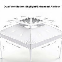 Garvee Carpa Plegable 3x3m con Estructura de Aluminio Resistente Ligera Protección UV para Camping y Eventos al Aire Libre Blanca