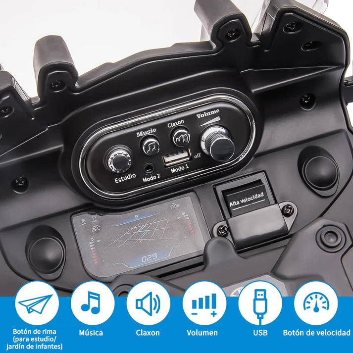 Coche policial infantil con dos niveles de velocidad