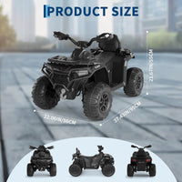 Garvee Quad Eléctrico 12V, 2 Motores, Suspensión Offroad, 4 Ruedas, LED Bluetooth, 3-8años, Exterior, Negro