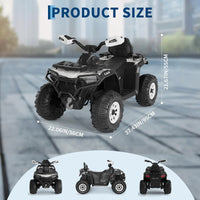 Garvee Quad Eléctrico 12V, 2 Motores, Suspensión, LED, Bluetooth, Música, USB, Control Parental, ATV Offroad, 3-8 años, Exterior, Blanco