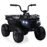 Garvee Quad Eléctrico 12V, Música y Luces LED, Neumáticos Resistentes, 2 Velocidades, Seguro, 2-5 años, Aire Libre, Negro - Negro