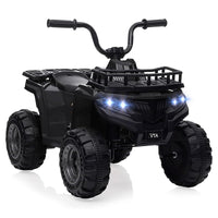 Garvee Quad Eléctrico 12V, Música y Luces LED, Neumáticos Resistentes, 2 Velocidades, Seguro, 2-5 años, Aire Libre, Negro