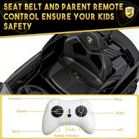 Garvee Coche Eléctrico 12V con Puertas Hidráulicas y Suspensión de Muelles Control Remoto 2.4G para Niños 3-8 Años Negro