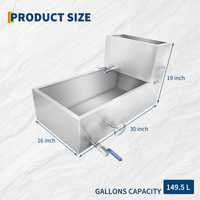 Garvee Evaporador de Jarabe de Arce 149.5L de Acero Inoxidable 304 para Exterior y Cocina con Válvula 3/4"