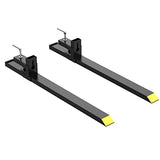 Garvee Horquillas de Palé de 109 cm, Acero Soldado, Capacidad 680.4 kg, Versátiles para Tractor y Cargador, Fácil Instalación, Amarillo & Negro - Sin Barra de Conexión