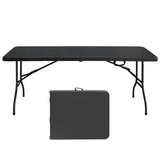 Garvee Mesa Plegable Portátil de Alta Resistencia para Familias en Camping o Picnic 180cm Gris - Negro
