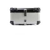 Garvee Topcase para moto 80L caja trasera de aluminio cerradura de seguridad impermeable compatible con varias motos ideal para viajes - Plata