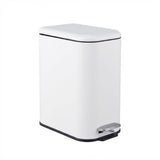 Garvee Basurero Delgado 12L, Acero Inoxidable, Tapa Cierre Suave, Cubeta Interior Extraíble, Pedal Resistente, Asa Portátil, para Cocina y Oficina - Blanco