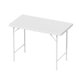 Garvee Mesa Plegable Rectangular Oficina 100x54x74cm Plástico Resistente Patas Acero Portátil Interior y Exterior