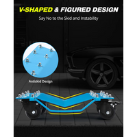 Garvee Car Dolly Set de 2, 1814 kg Capacidad, Ruedas 360° Rotativas, Acero Resistente, Freno Integrado, para Camionetas y Autos, Antideslizante