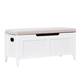 Garvee Banco Otomano de Almacenamiento Fluted 100 cm Blanco para Sala y Dormitorio, con Bisagras de Cierre Suave, Soporte Fuerte 118 kg, Estructura Metálica, Asas Laterales - Blanco