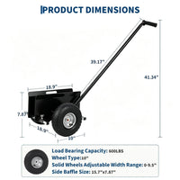 Garvee Carro Panel Dolly Industrial de Acero al Carbono Capacidad 181 kg Ruedas Macizas Centro de Gravedad Bajo Negro