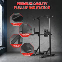 Garvee Torre de Pesas Multifuncional Ajustable de Acero con 205 kg de Capacidad para Gimnasio en Casa Negra